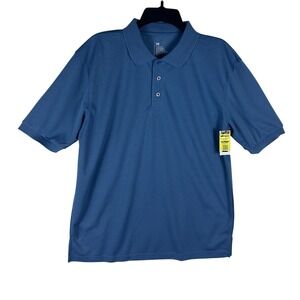 Bluestar Clothing Co Mens Medium Dark Blue Short Sleeve Performance Polo Shirt